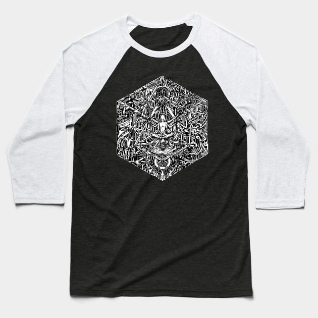 Hexagonal Layers of Reality | Psychedelic Art Baseball T-Shirt by Trippinink